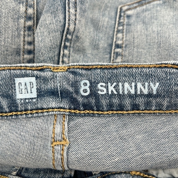 GAP Adjustable Waist Skinny Distressed Jeans Size 8 Kid’s - Picture 2 of 6